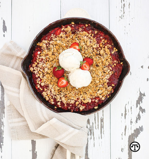 This sweet strawberry crisp can easily be made at    any time of year with frozen strawberries.