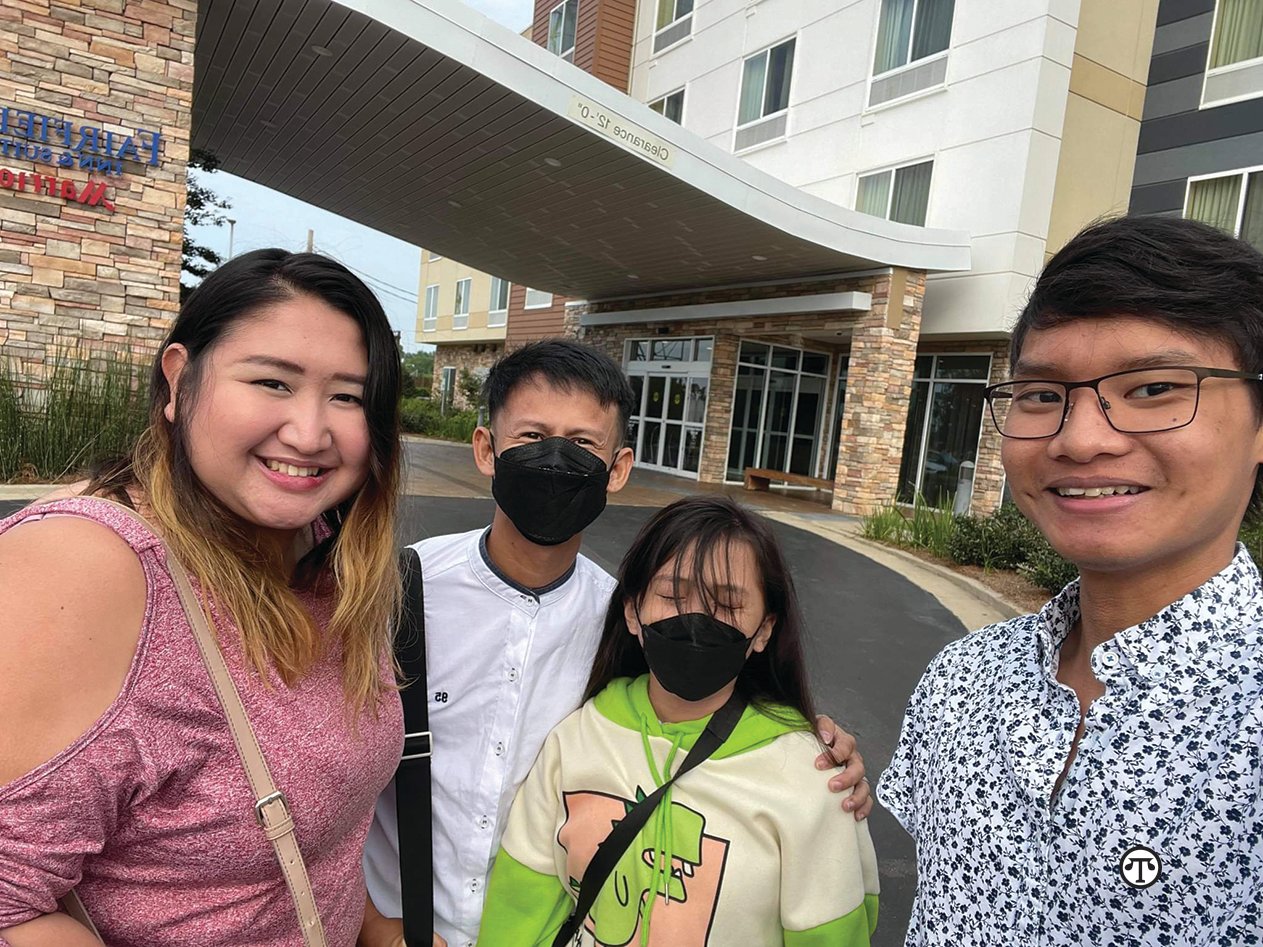(From left) Diana Laura Lei De Leon, her husband Marvin Loyd Cabrestante and daughter Samantha are shown around their new hometown in Louisiana by her arrival ambassador Patrick Buclatin. De Leon and her family moved to the U.S. from the Philippines through a partnership with PassportUSA so that she could work as a nurse at a U.S. hospital.